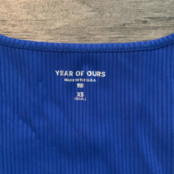 Year of ours blue ribbed crop top - Picture 6 of 9